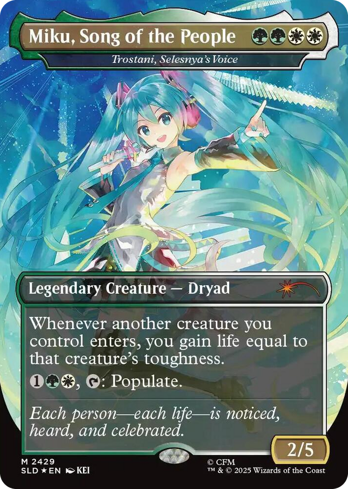 Miku, Song of the People - Trostani, Selesnya's Voice #2429 M - Secret Lair Drop Series Pokemon card