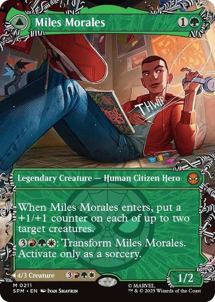 Miles Morales (0211) (Borderless) #211 M - Marvel's Spider-Man Pokemon card