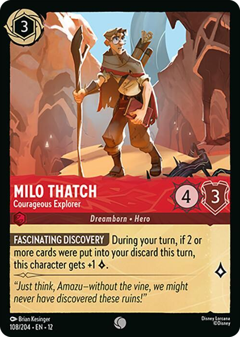 0108 Milo Thatch - Courageous Explorer Common Wilds Unknown