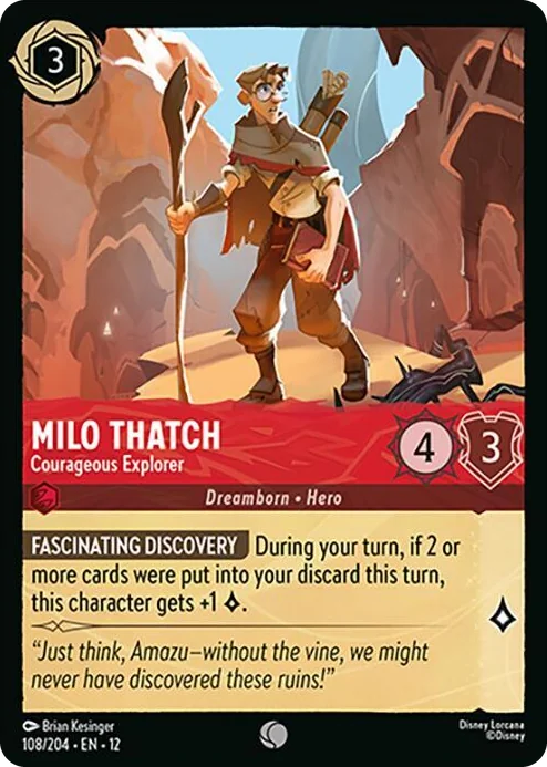 0108 Milo Thatch - Courageous Explorer Common Wilds Unknown