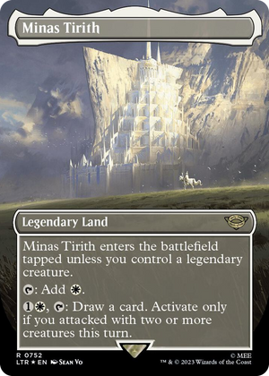 0752 Minas Tirith (Borderless) (Surge Foil) R Universes Beyond: The Lord of the Rings: Tales of Middle-earth