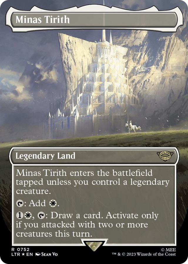0752 Minas Tirith (Borderless) (Surge Foil) R Universes Beyond: The Lord of the Rings: Tales of Middle-earth