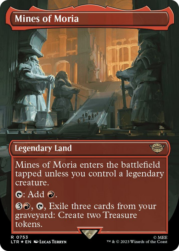 Mines of Moria (Borderless) (Surge Foil) #753 R - Universes Beyond: The Lord of the Rings: Tales of Middle-earth Pokemon card