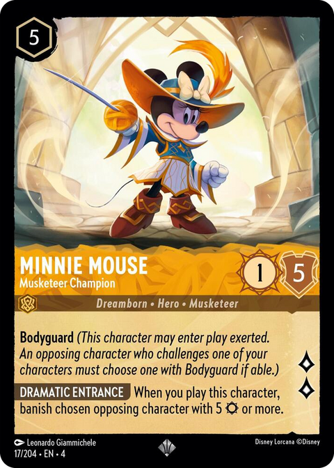 0017 Minnie Mouse - Musketeer Champion Super Rare Ursula's Return
