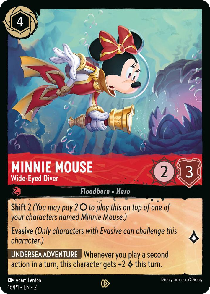 0016 Minnie Mouse - Wide-Eyed Diver Promo Disney Lorcana Promo Cards