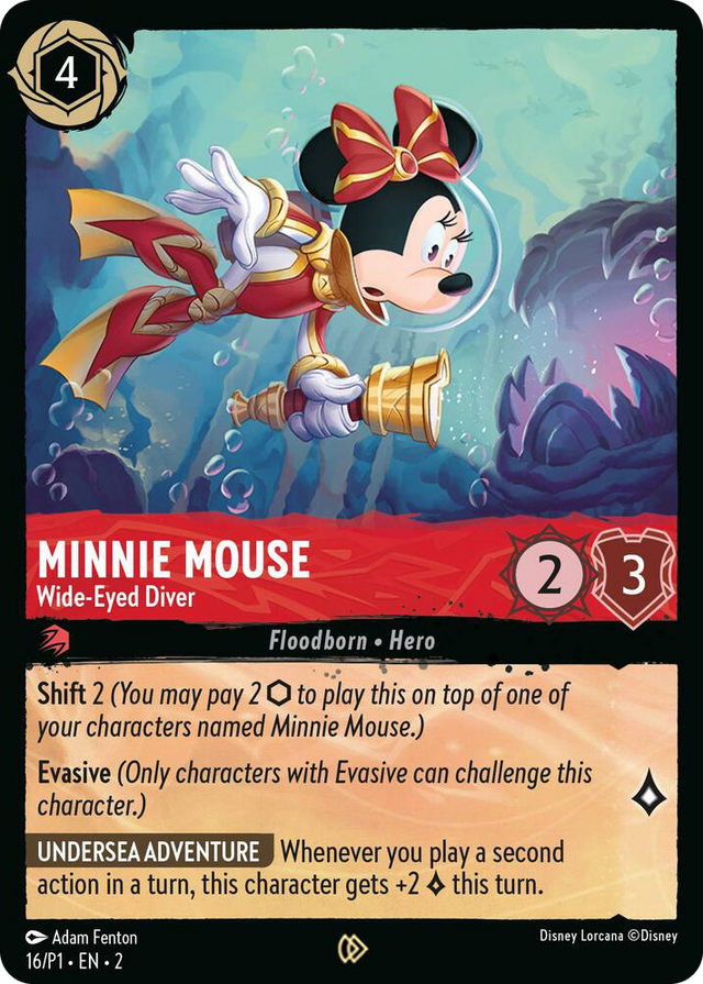 0016 Minnie Mouse - Wide-Eyed Diver Promo Disney Lorcana Promo Cards