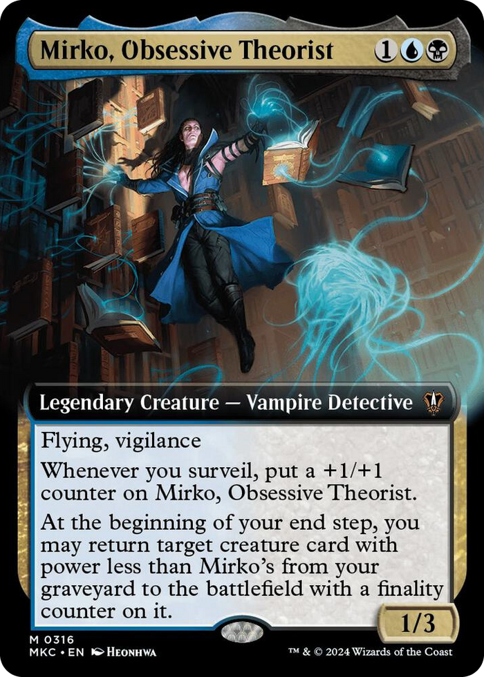 Mirko, Obsessive Theorist (Extended Art) #316 M - Commander: Murders at Karlov Manor Pokemon card