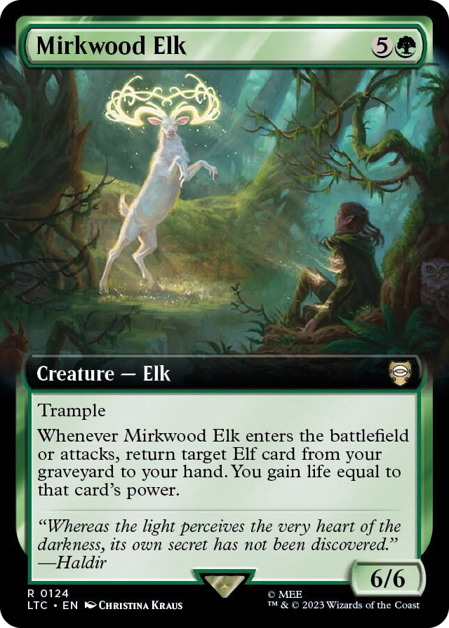 Mirkwood Elk (Extended Art) #124 R - Commander: The Lord of the Rings: Tales of Middle-earth Pokemon card