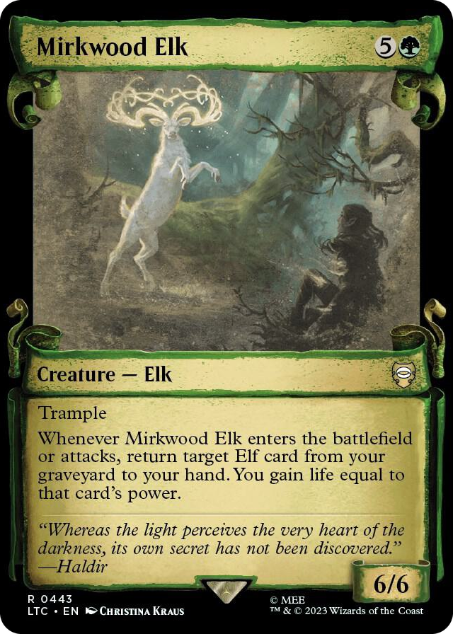 Mirkwood Elk (Showcase Scrolls) #443 R - Commander: The Lord of the Rings: Tales of Middle-earth Pokemon card