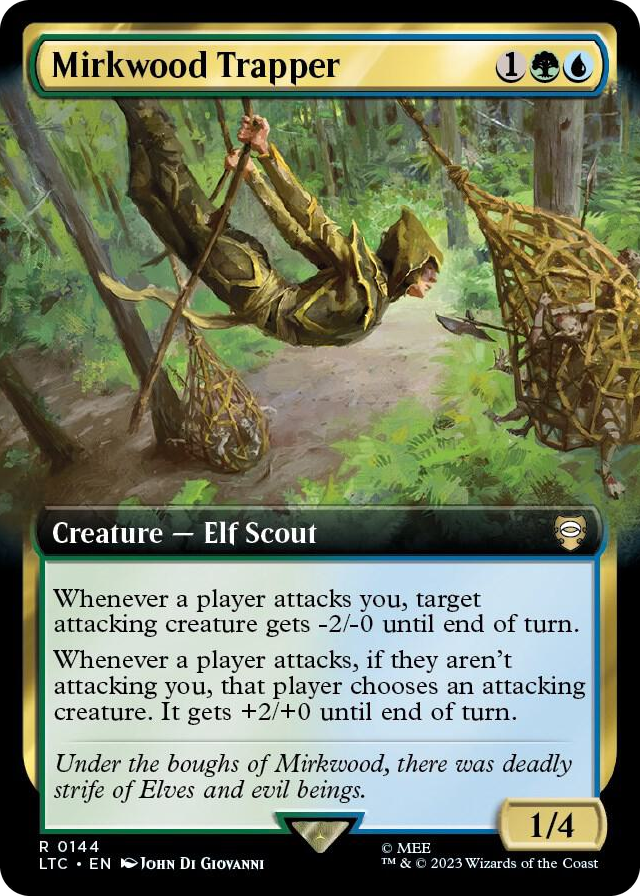 Mirkwood Trapper (Extended Art) #144 R - Commander: The Lord of the Rings: Tales of Middle-earth Pokemon card