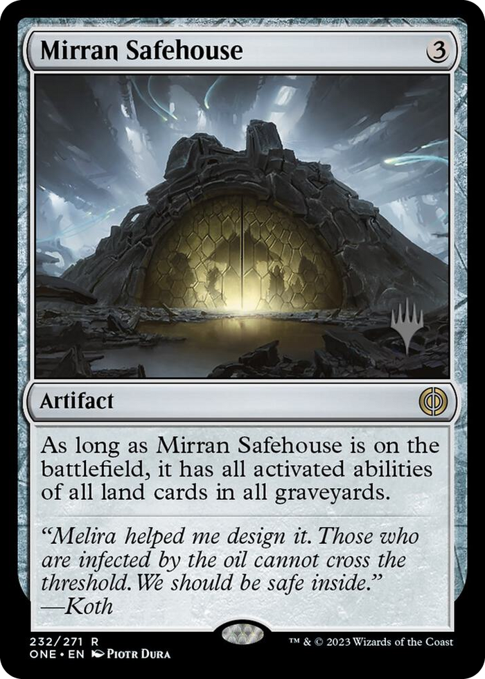 Mirran Safehouse #232 R - Promo Pack: Phyrexia: All Will Be One Pokemon card