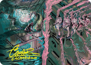0036 Mirror Room // Fractured Realm Art Card (Gold-Stamped Signature) S Art Series: Duskmourn: House of Horror