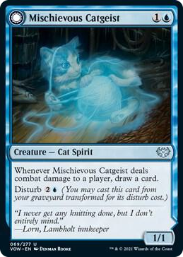 0069 Mischievous Catgeist U Innistrad: Crimson Vow