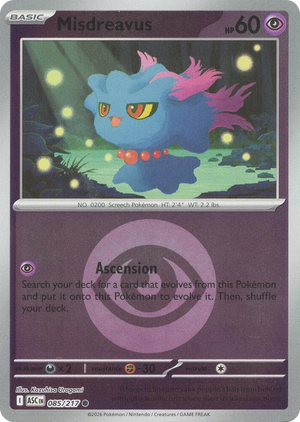 0085 Misdreavus - 085/217 (Energy Symbol Pattern) Common Ascended Heroes