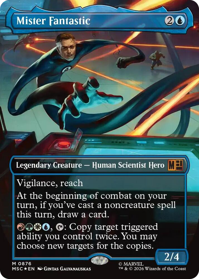 Mister Fantastic (Borderless) (Surge Foil) #876 M - Commander: Marvel Super Heroes Pokemon card