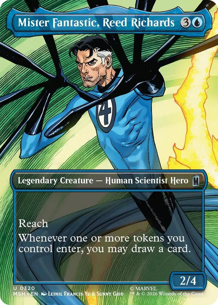 Mister Fantastic, Reed Richards (Borderless) #320 U - Marvel Super Heroes Pokemon card