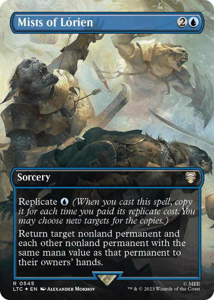 Mists of Lorien (Borderless) (Surge Foil) #545 R - Commander: The Lord of the Rings: Tales of Middle-earth Pokemon card