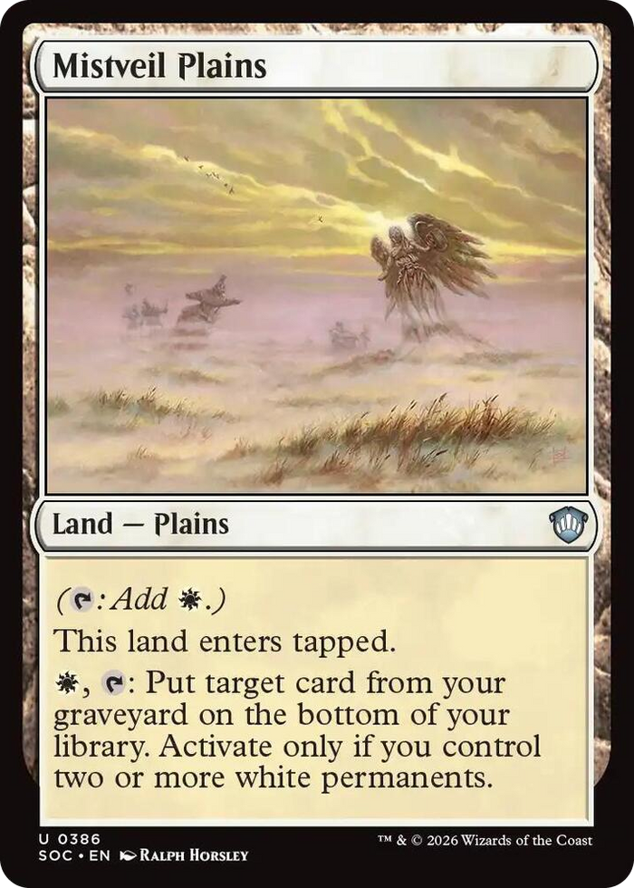 Mistveil Plains #386 U - Commander: Secrets of Strixhaven Pokemon card