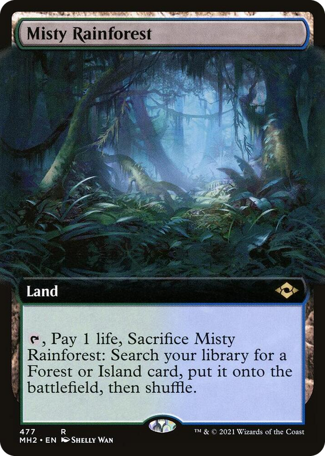 0477 Misty Rainforest (Extended Art) R Modern Horizons 2