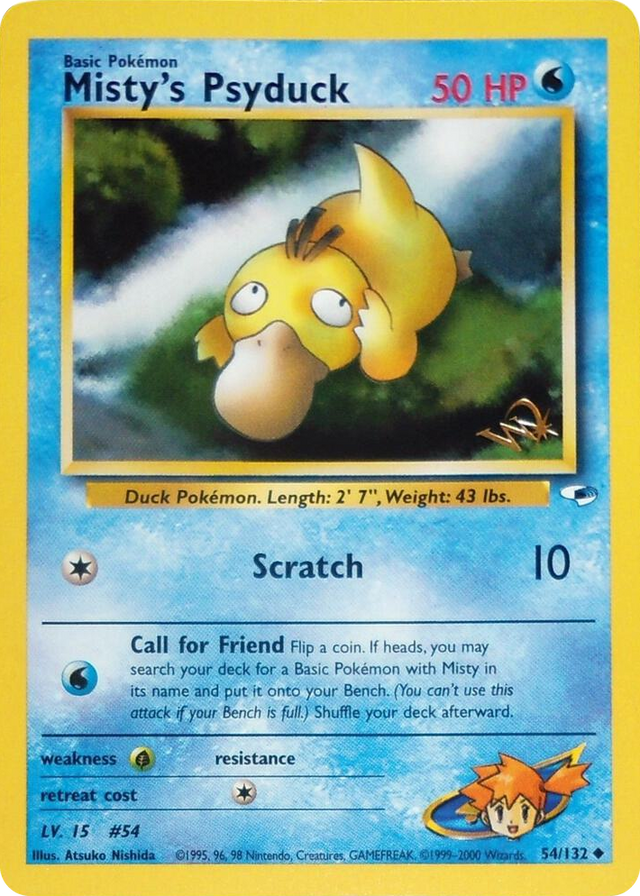 0054 Misty's Psyduck [W Stamped] Promo WoTC Promo