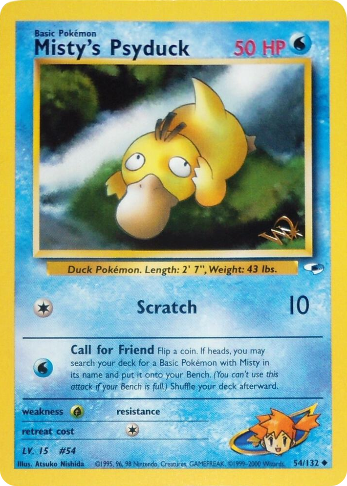0054 Misty's Psyduck [W Stamped] Promo WoTC Promo
