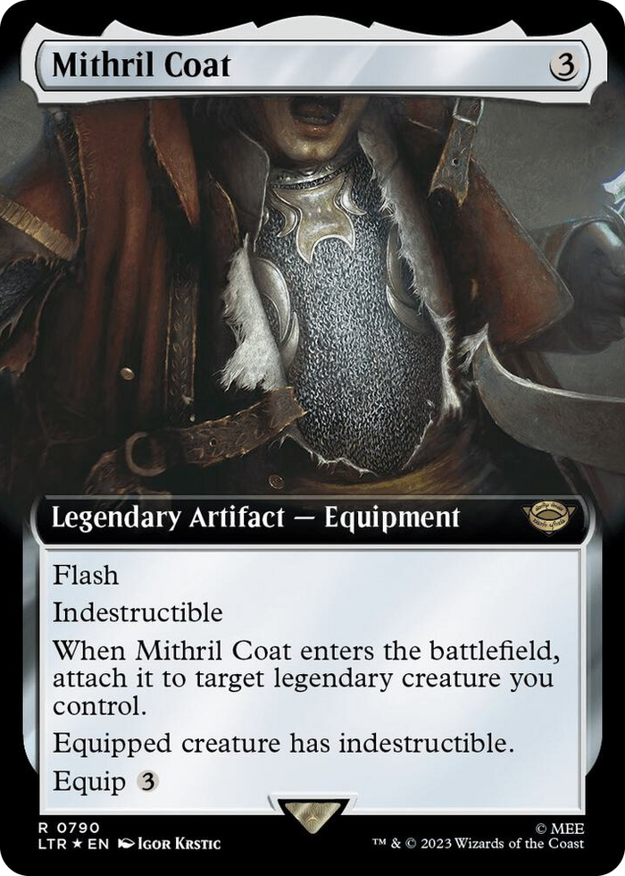 Mithril Coat (Extended Art) (Surge Foil) #790 R - Universes Beyond: The Lord of the Rings: Tales of Middle-earth Pokemon card