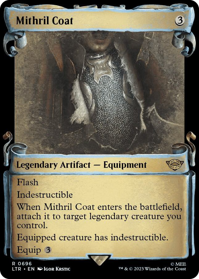 Mithril Coat (Showcase Scrolls) #696 R - Universes Beyond: The Lord of the Rings: Tales of Middle-earth Pokemon card