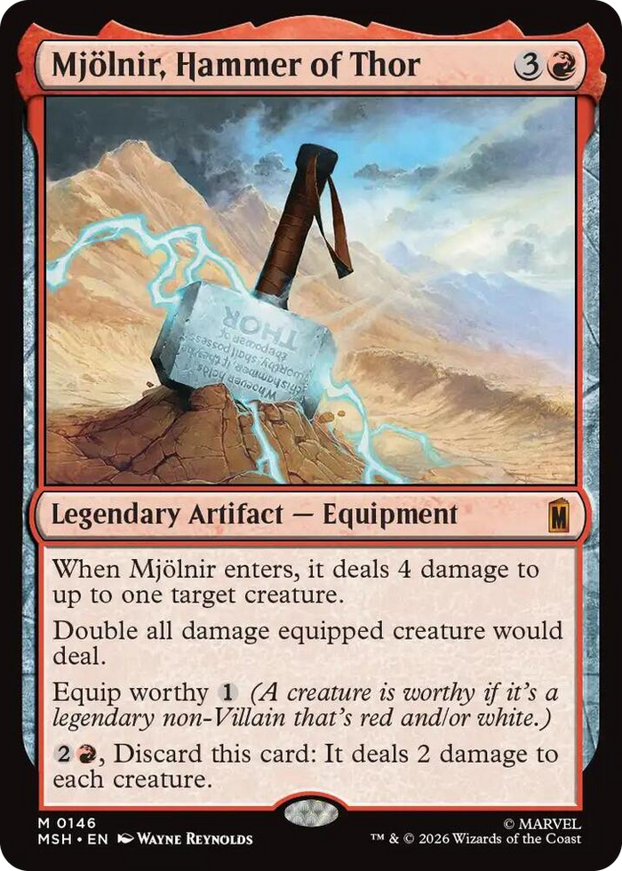 Mjolnir, Hammer of Thor #146 M - Marvel Super Heroes Pokemon card