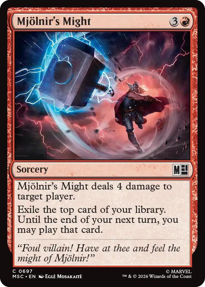 Mjolnir's Might #697 C - Commander: Marvel Super Heroes Pokemon card