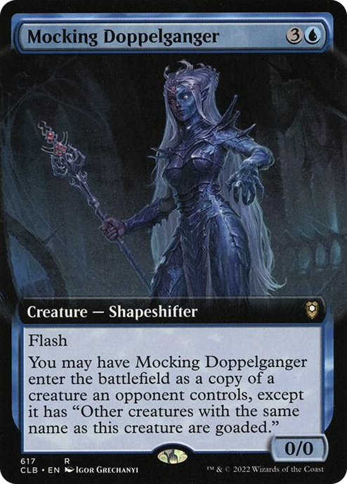 Mocking Doppelganger (Extended Art) #617 R - Commander Legends: Battle for Baldur's Gate Pokemon card