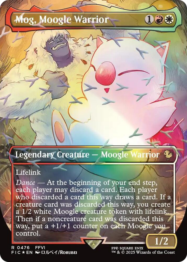 0476 Mog, Moogle Warrior (Borderless) (Chocobo Track Foil) R Commander: FINAL FANTASY