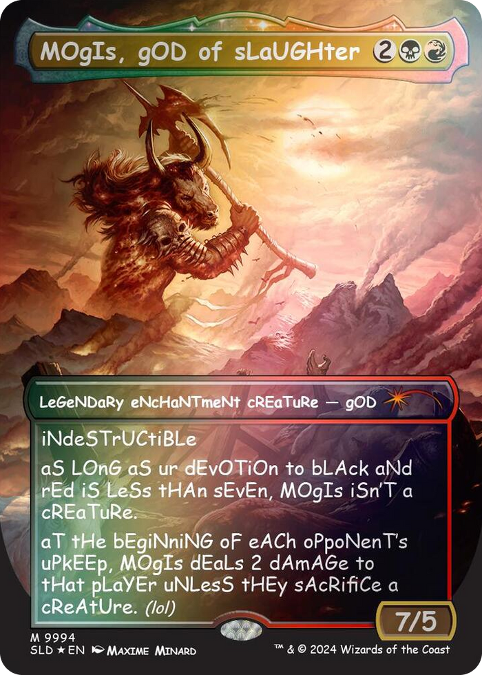MOgIs, gOD of sLaUGHter (9994) (Rainbow Foil) #9994 M - Secret Lair Drop Series Pokemon card