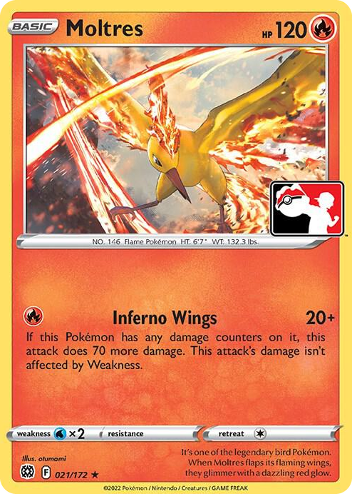 0021 Moltres Rare Prize Pack Series Cards