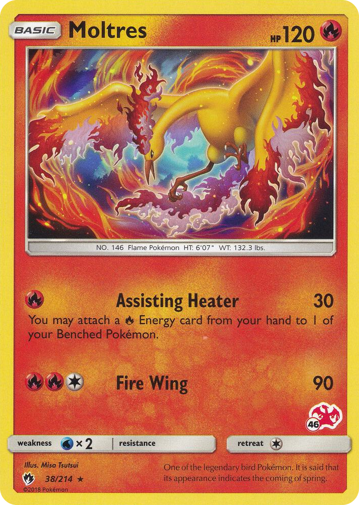 0038 Moltres - 38/214 (#46 Charizard Stamped) Promo Battle Academy