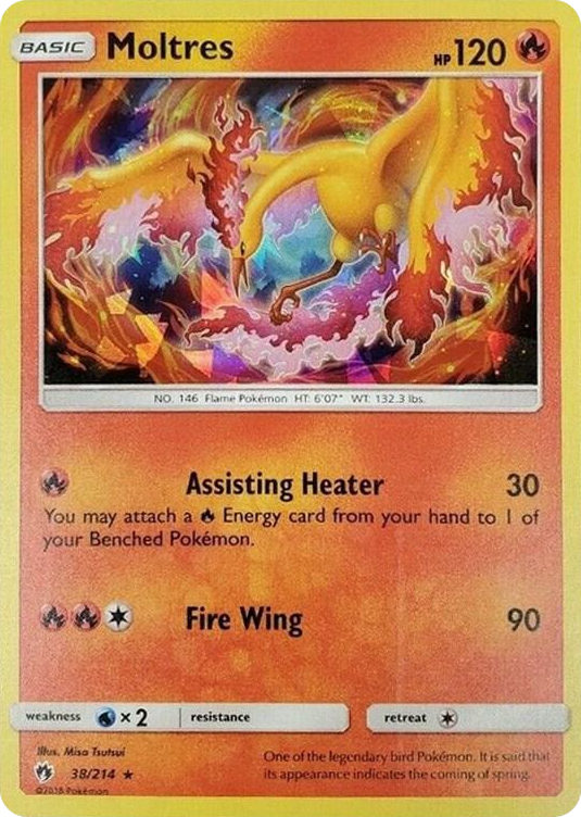 0038 Moltres - 38/214 (Cracked Ice Holo) Holo Rare Deck Exclusives