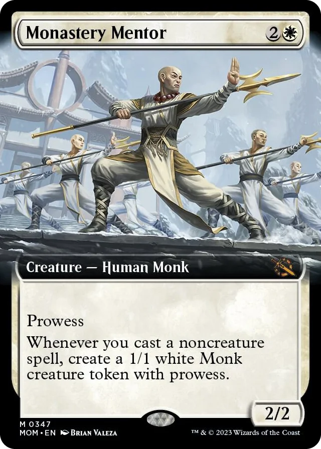 0347 Monastery Mentor (Extended Art) M March of the Machine