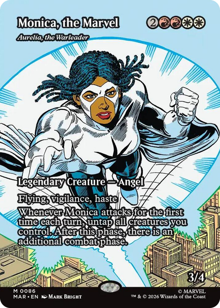 Monica, the Marvel - Aurelia, the Warleader (Borderless) #86 M - Marvel Universe Eternal-Legal Pokemon card