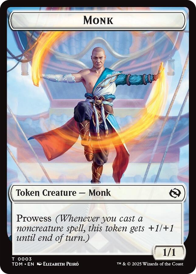 0003 Monk // Treasure Double-Sided Token T Dragonstorm