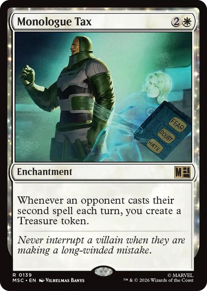 Monologue Tax #139 R - Commander: Marvel Super Heroes Pokemon card