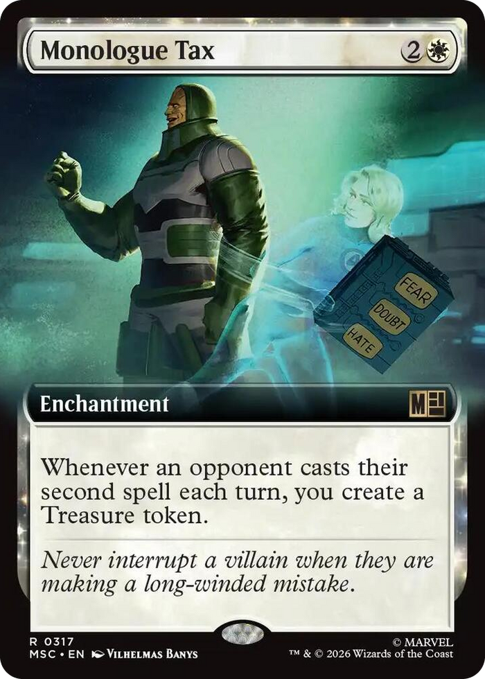 Monologue Tax (Extended Art) #317 R - Commander: Marvel Super Heroes Pokemon card