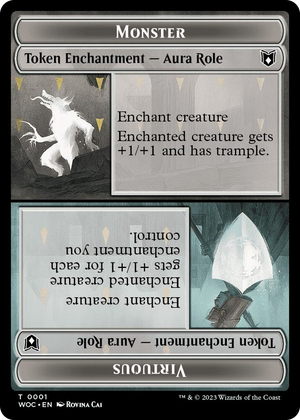 0001 Monster Role / Virtuous Role // Royal Role / Virtuous Role Double-Sided Token T Commander: Wilds of Eldraine