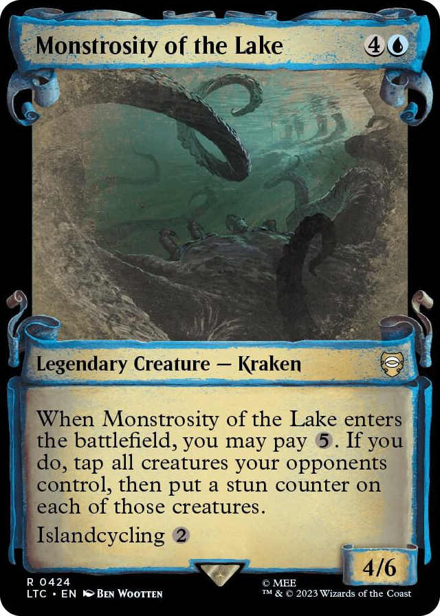 Monstrosity of the Lake (Showcase Scrolls) #424 R - Commander: The Lord of the Rings: Tales of Middle-earth Pokemon card
