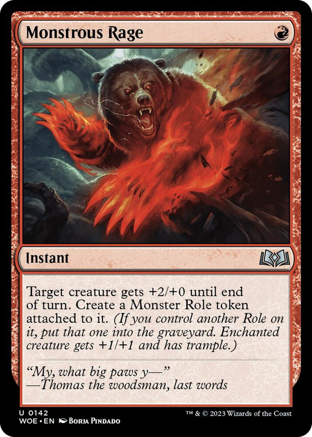 0142 Monstrous Rage U Wilds of Eldraine