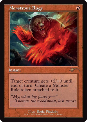 0002 Monstrous Rage (Retro Frame) R WPN & Gateway Promos
