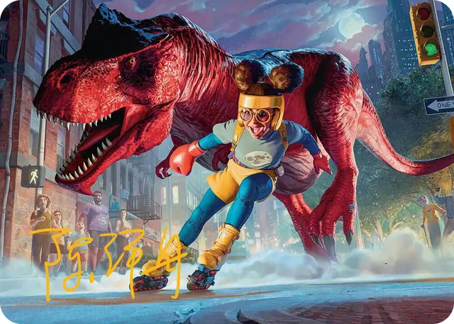 0014 Moon Girl and Devil Dinosaur Art Card (Gold-Stamped Signature) S Art Series: Marvel Super Heroes