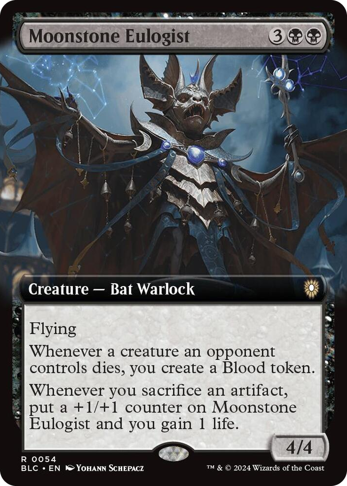 0054 Moonstone Eulogist (Extended Art) R Commander: Bloomburrow