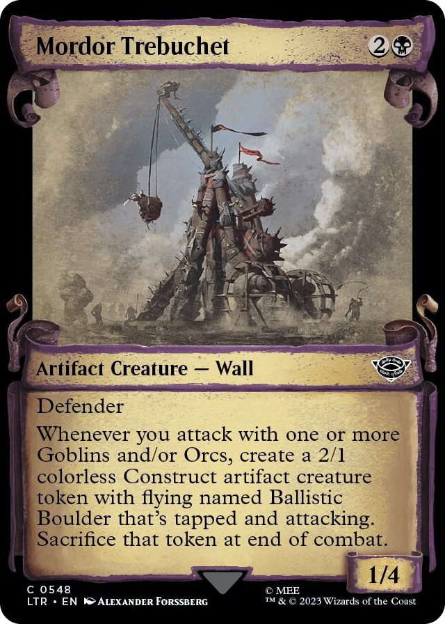 Mordor Trebuchet (Showcase Scrolls) #548 C - Universes Beyond: The Lord of the Rings: Tales of Middle-earth Pokemon card