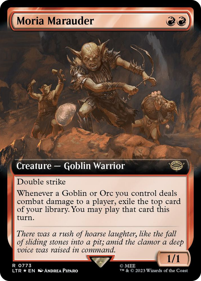 Moria Marauder (Extended Art) (Surge Foil) #773 R - Universes Beyond: The Lord of the Rings: Tales of Middle-earth Pokemon card