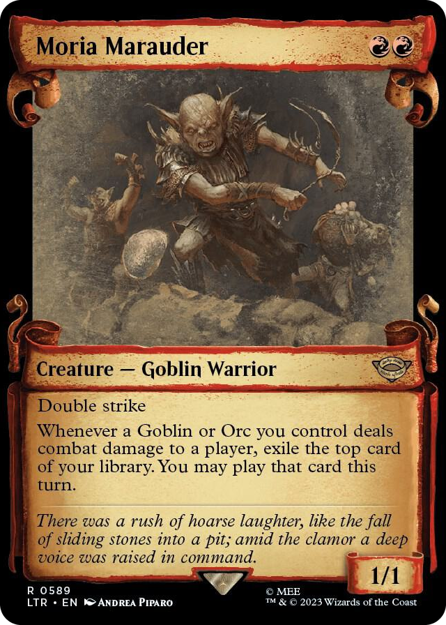 Moria Marauder (Showcase Scrolls) #589 R - Universes Beyond: The Lord of the Rings: Tales of Middle-earth Pokemon card