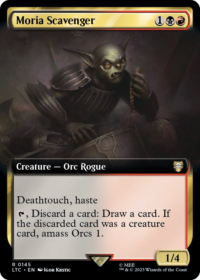 Moria Scavenger (Extended Art) #145 R - Commander: The Lord of the Rings: Tales of Middle-earth Pokemon card
